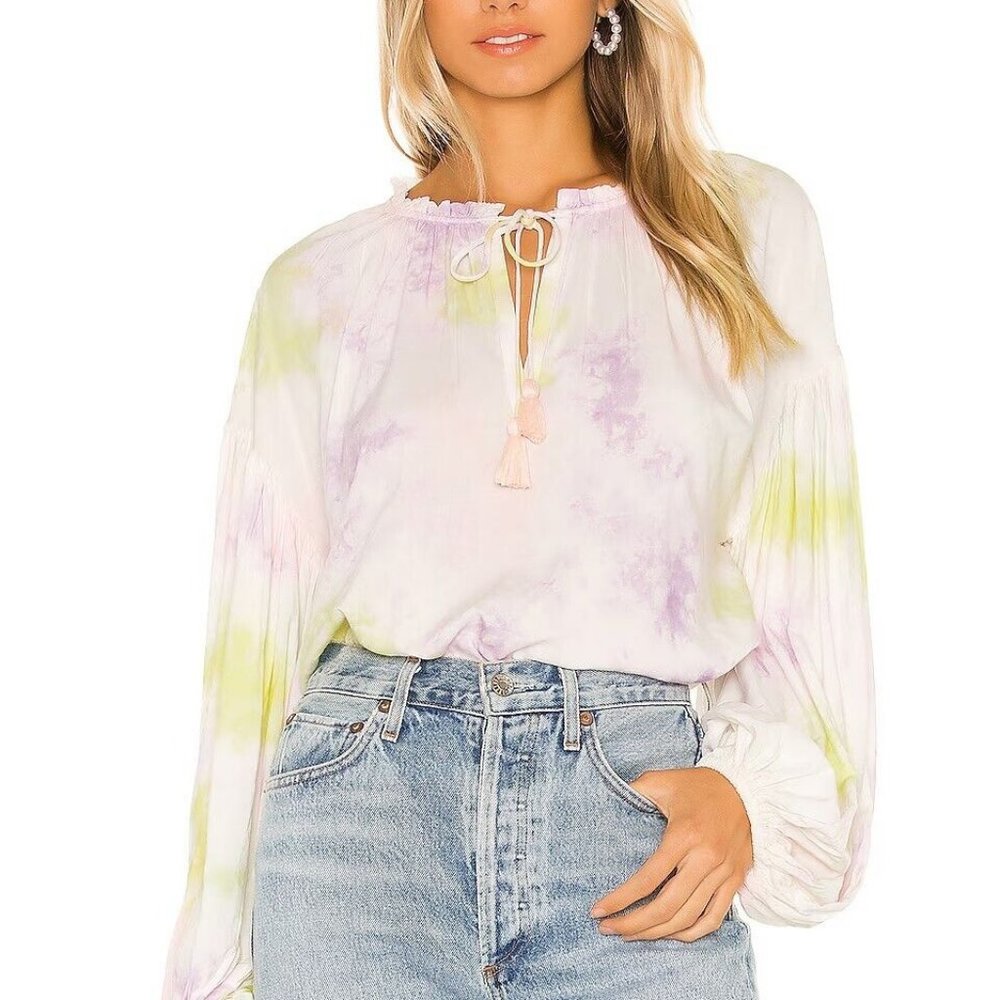 Saylor Mildred Blouse Tie Dye Long Sleeve Tunic Top S